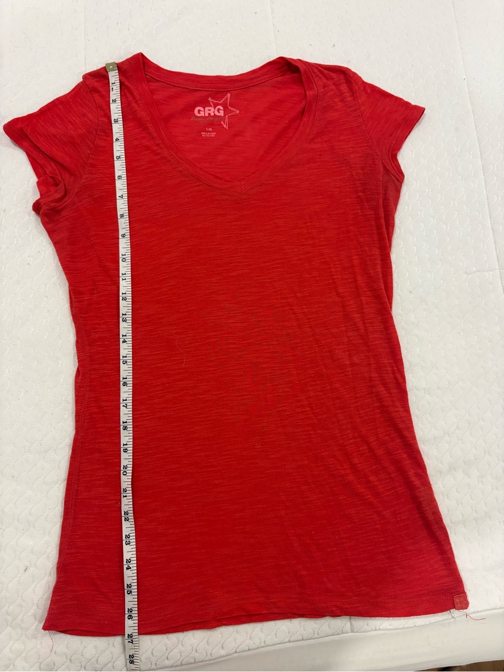 Garage Red V-Neck Short Sleeve Tee - Picture 4 of 4